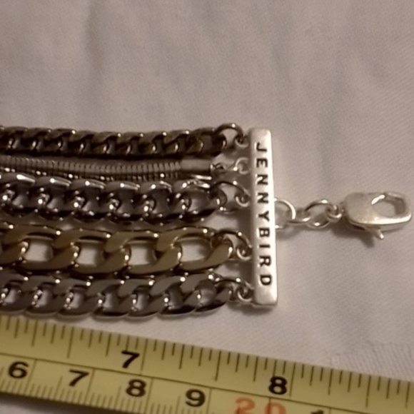 Jenny Bird Gold and Silver Tone Austin Chain Bracelet Retro Funky Stylish Mod - Picture 3 of 3